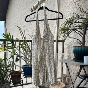 Maeve Floral Halter Neck Chemise - White and Purple